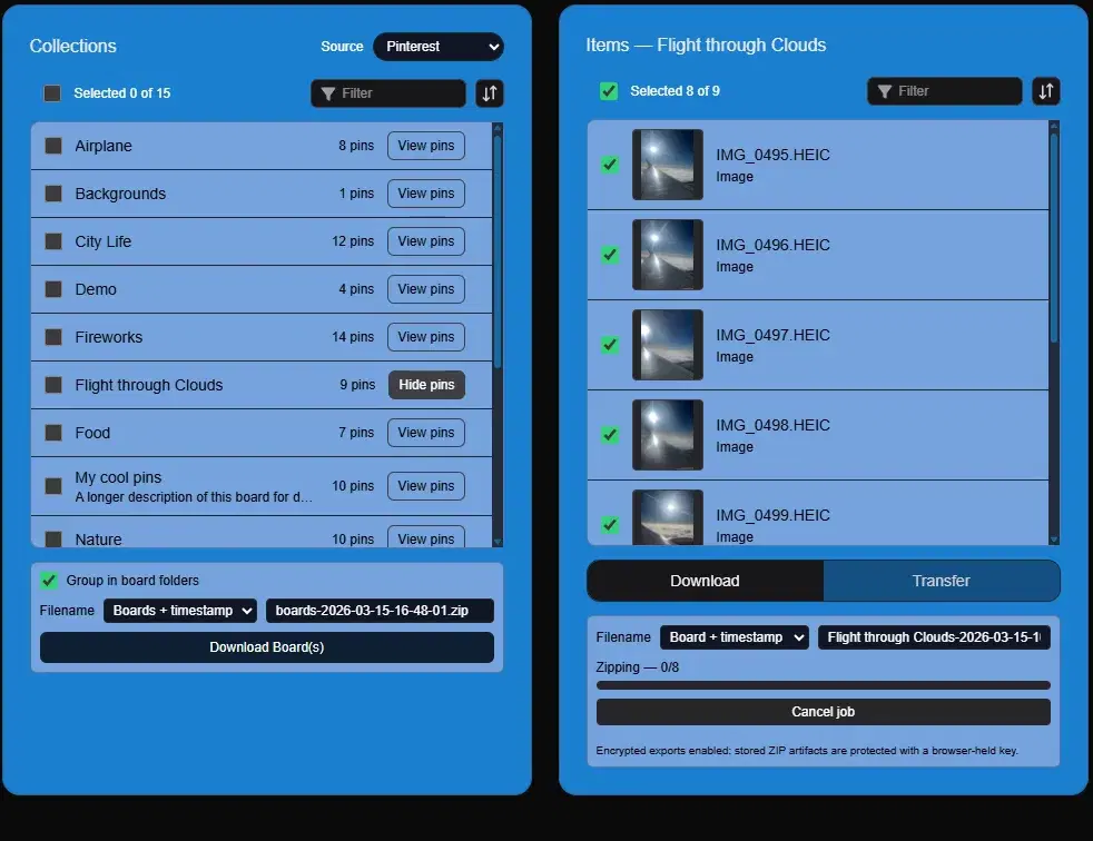 Download in progress with progress indicator